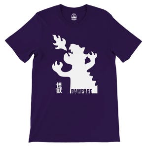 Rampage Kaiju Monster T-Shirt – Soft Cotton, Unisex Fit - Rampage Design Studio Team Purple