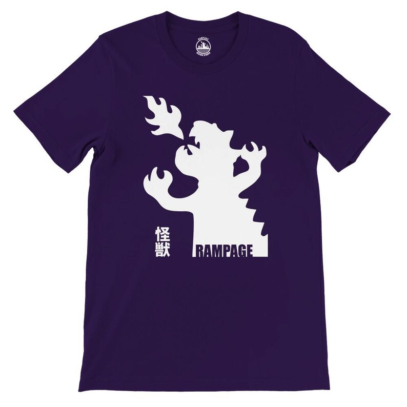 Rampage Kaiju Monster T-Shirt – Soft Cotton, Unisex Fit - Rampage Design Studio Team Purple