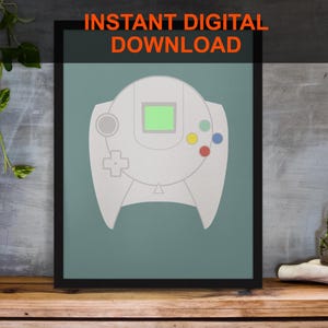 Video Game Wall Art Sega Dreamcast Wall Print Game Controller Poster Gift for Gamers Boys Room Decor Teen Room Decor Video Game Art