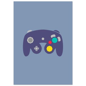 Decoración de pared con diseño de mando de Gamecube, póster de mando de videojuegos, regalo para gamers.