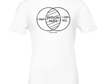 Physical Media T-Shirt | I Own I Can Sell Venn Diagram Tee