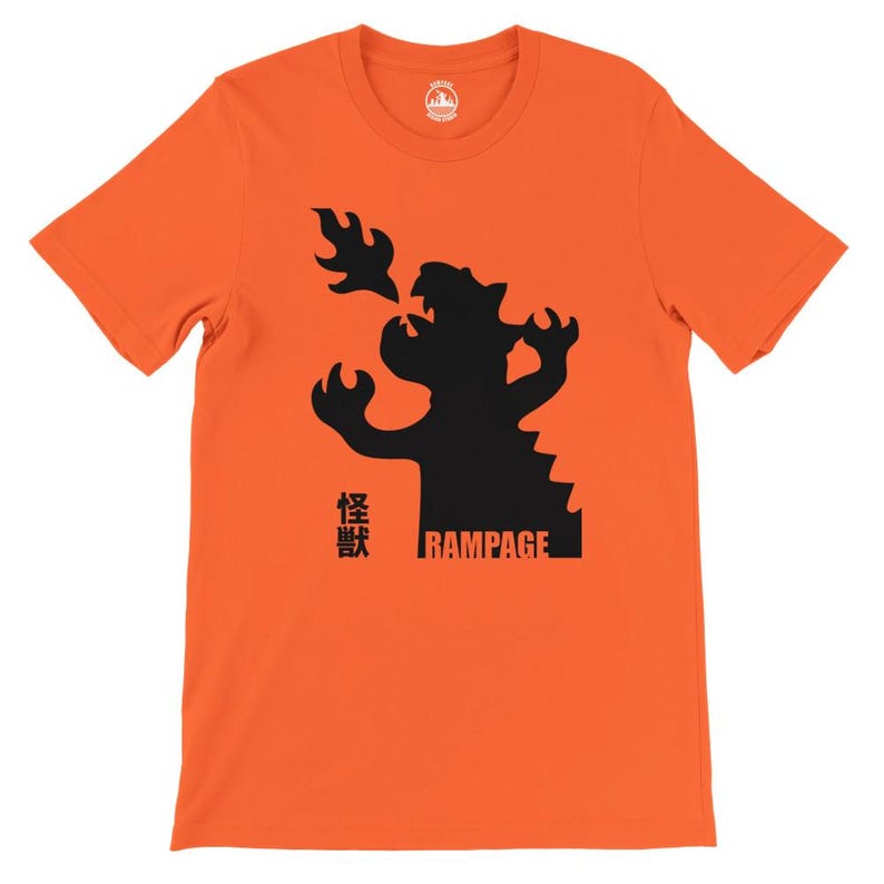 Rampage Kaiju Monster T-Shirt – Soft Cotton, Unisex Fit - Rampage Design Studio Orange