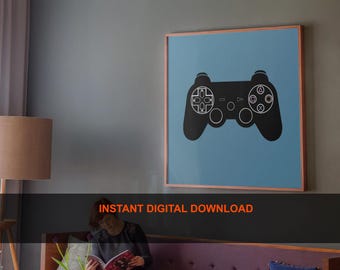 PS3 Controller Print: Minimalistische Gamer Kunst (Digitaler Download)