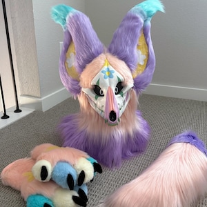 Skulldog Furred Pre-Made Pastel Flower Clown Themed ~ taking offers