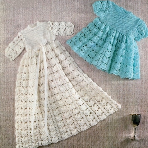 Crochet Baby Christening Gown and Dress Vintage Pattern Pdf Download