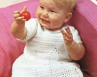 Crochet Baby Dress Pattern Pdf Download 1 Size, 21 Inch - 53.5 cm