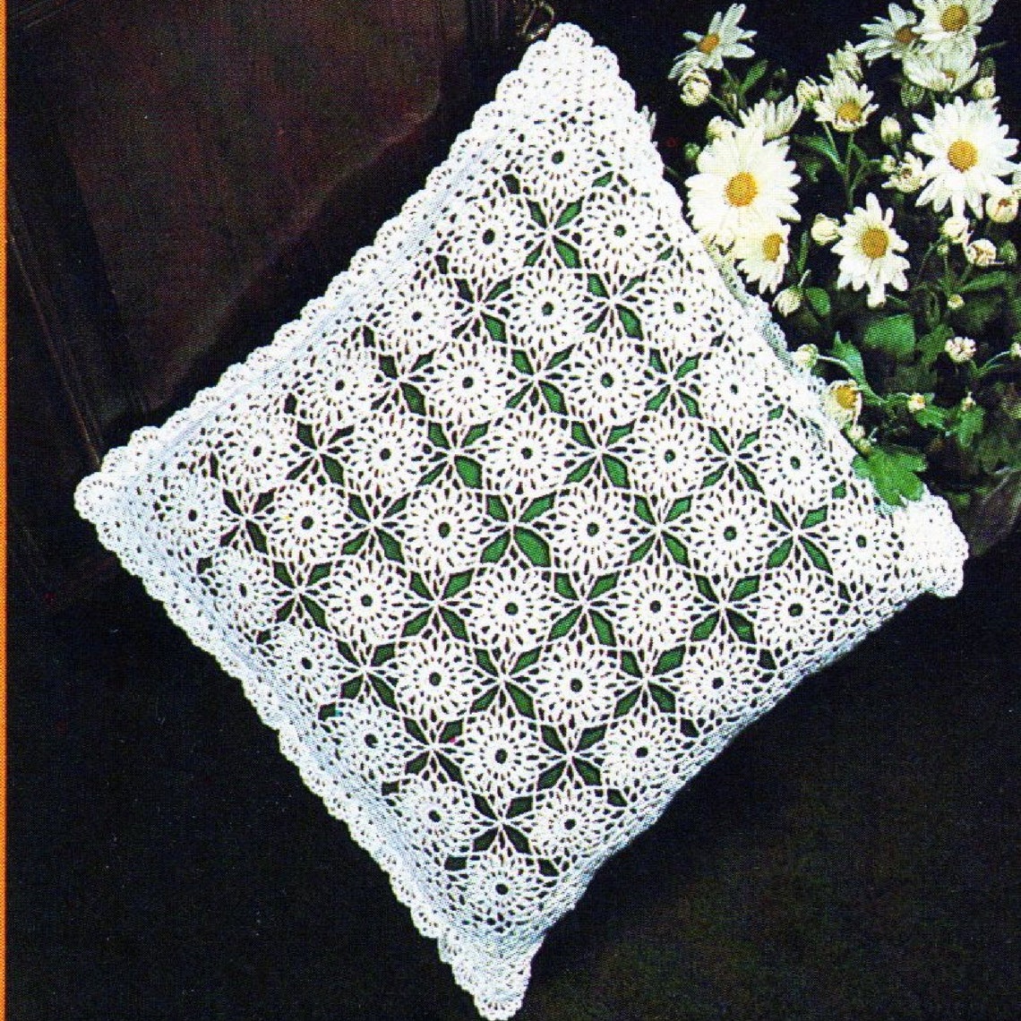 Crochet Bedspread/Counterpane & Cushion/Pillow Cover Pattern image 2
