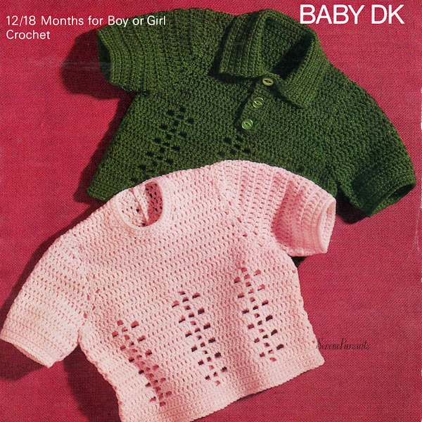 Crochet Baby Shirt Vintage Pattern Pdf Download