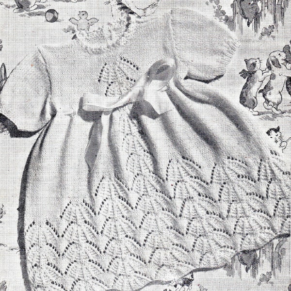 Baby Dress Vintage Knitting Pattern pdf Download