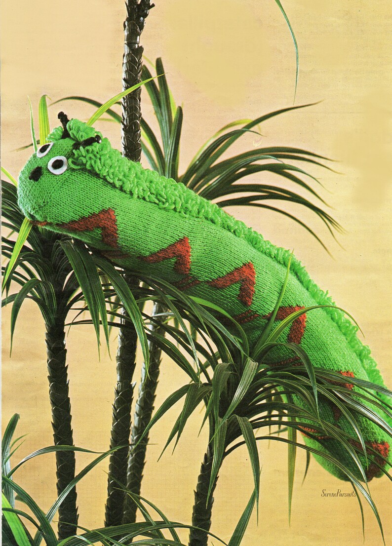 Knit Caterpillar draught Excluder Pattern Pdf Download Size Etsy