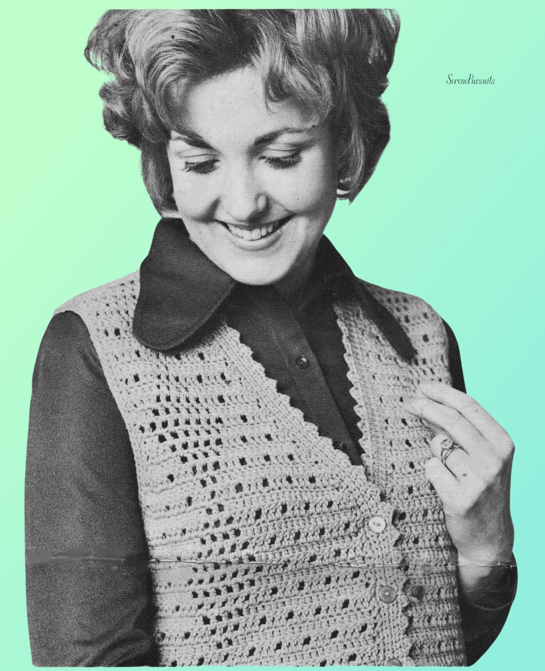 Crochet Waistcoat Pattern Pdf Download 4 Sizes 40 46 Inches Etsy