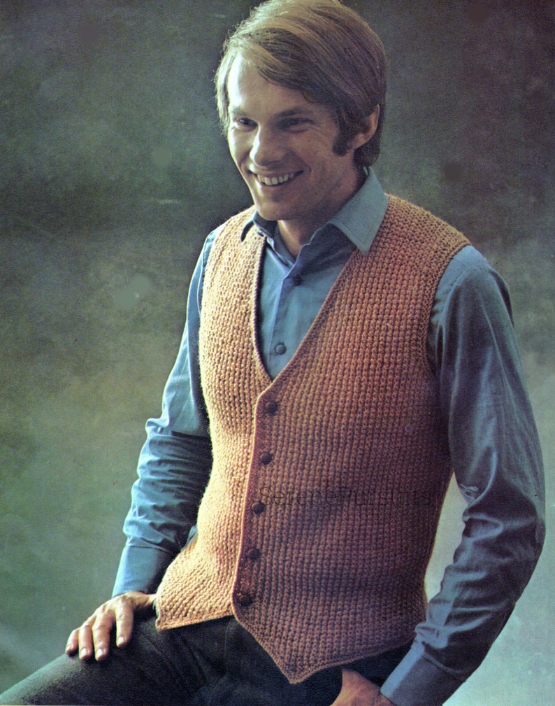 Men's Waistcoat Knitting Pattern Pdf Download. Sizes 38 Etsy