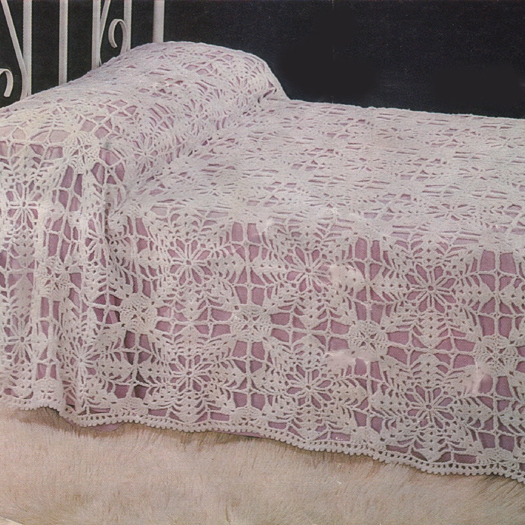 Crochet Bedspread/counterpane & Matching Cushions Pattern Pdf Download