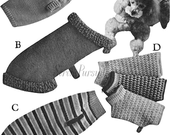 Vintage Dog Coats Knitting Pattern Pdf Download