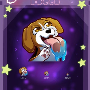Youtube / Twitch & Discord Emotes // Cute Doggo emote for streamers! Lick Dog