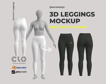 Leggings 3D Garment Mock-Up - Easily Customisable Digital 3D Apparel Model