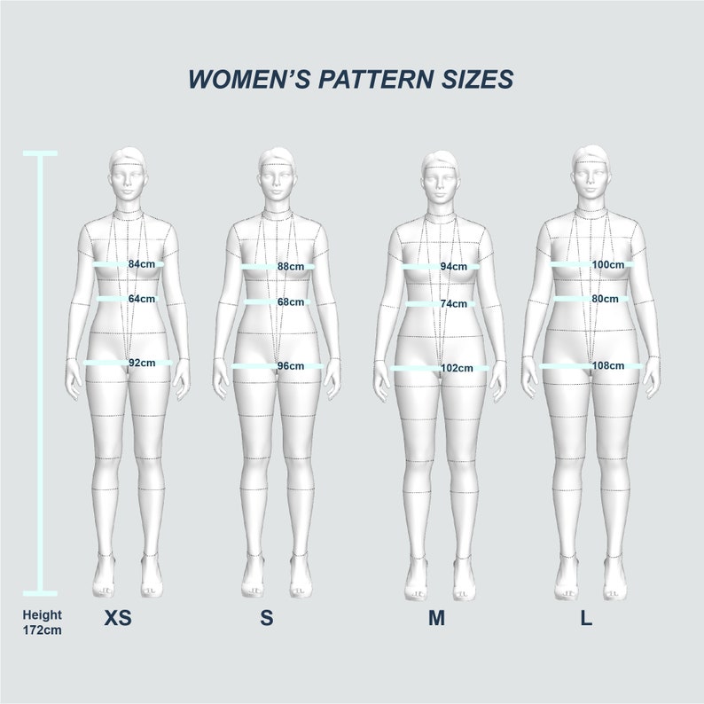 Oversize hoodie dress sewing pattern DXF/PDF Sizes XS / S / M / L image 3