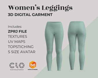 3D Digital Garment Women's Leggings ZPRJ - Clo 3D/ Marvelous Designer