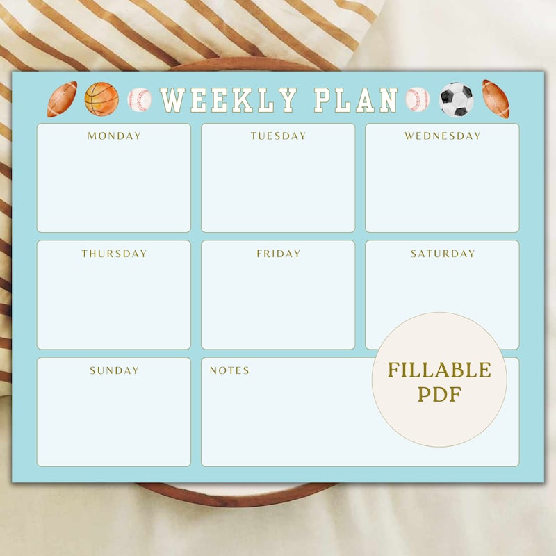 Our Daily Routine Fillable Sports Weekly Planner - Etsy