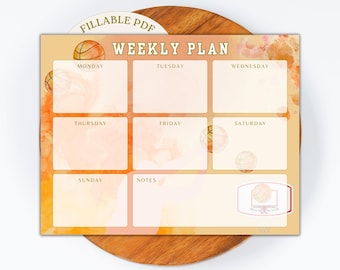 Kids Weekly Schedule Planner Printable Homeschool Fillable School Daily Planner Activities Calendar Plan Sports Basketball Boys Teen