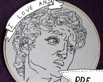 PDF PATTERN - David - hand embroidery pattern digital PDF download