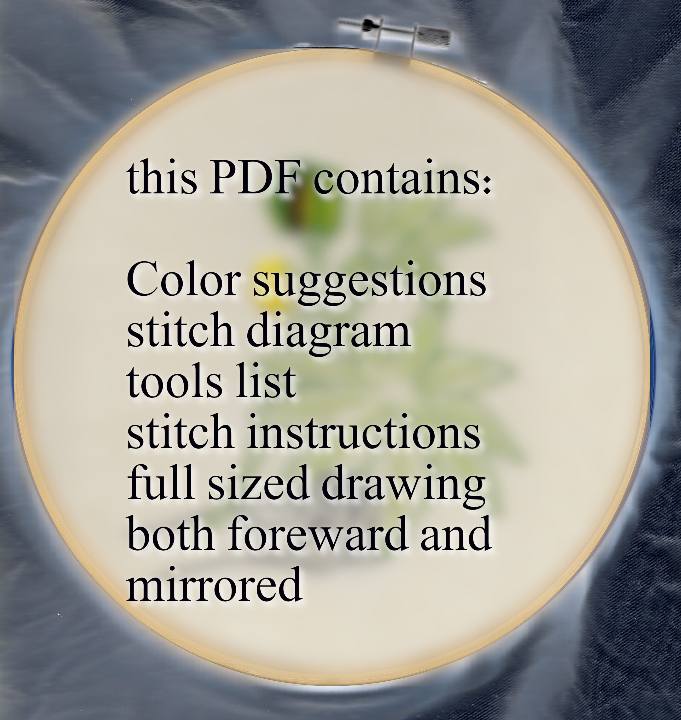 PDF PATTERN Ricinus/castor Hand Embroidery Pattern Digital PDF Download ...