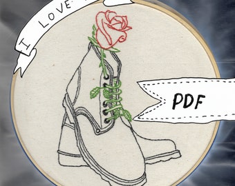 PDF PATTERN - Rose Laces - hand embroidery pattern digital PDF download