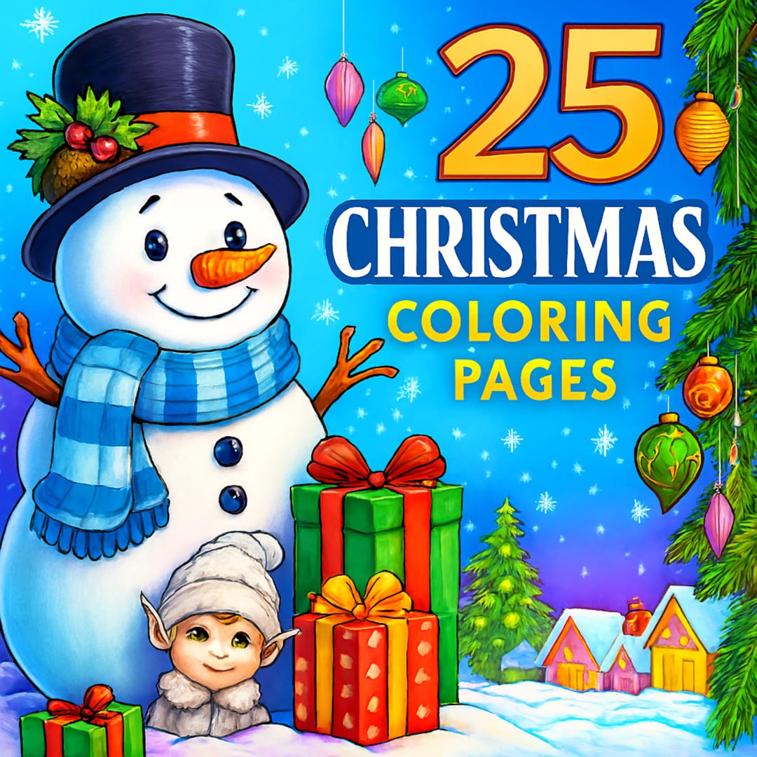 25 Christmas & Winter Coloring Pages – Cozy Holiday Printable for Kids ...