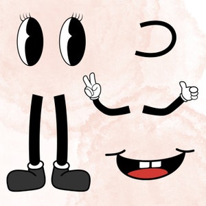 Augen svg, Mund svg, Nase svg, Hände svg, Beine svg, SVG-Bundle, Cricut, SVG PNG Clipart Vektor, Silhouette, Sofort-Download