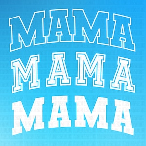 Mama Varsity Svg Png, Mama Varsity gebogen Svg, Mama Varsity Letters Svg, Mama Varsity lettertype Svg, Mama est Svg, Mama Lightning Svg