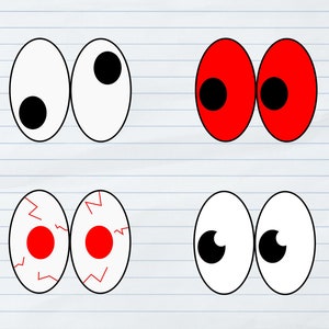 Cartoon Eyes SVG png files, Comic Book Eyes Svg Bundle, Googly Eyes, print on demand designs, Digital files for Cricut, COMMERCIAL USE svgs