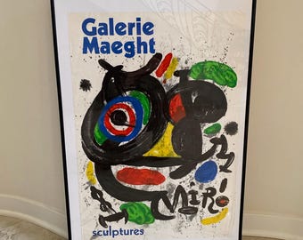 JOAN MIRO Original Vintage Color Lithograph Poster - Galerie Maeght “SCULPTURES”, 1970