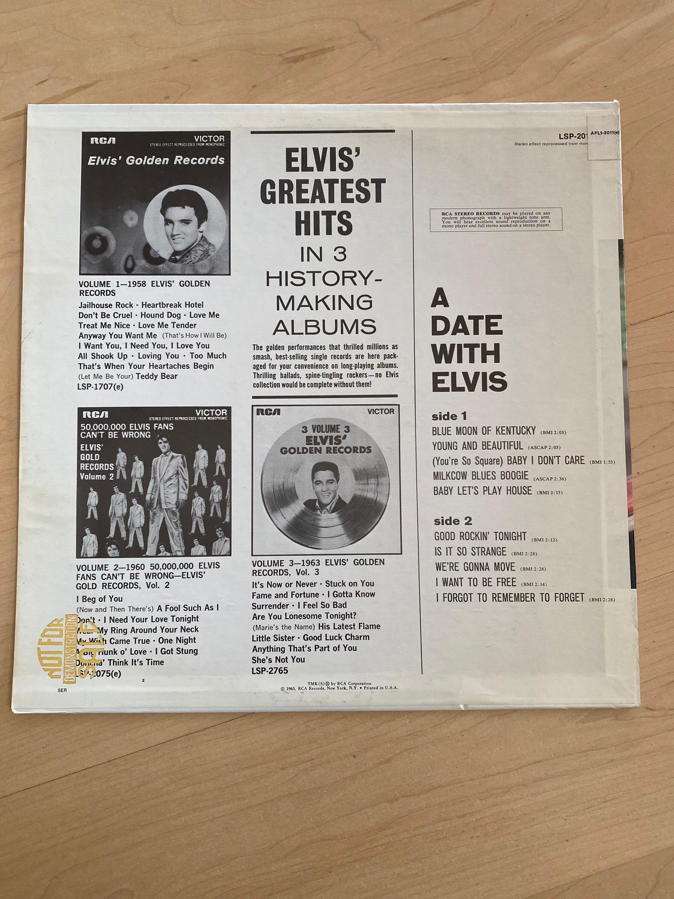 Vintage ELVIS PRESLEY Vinyl Record Album A Date With Elvis Etsy