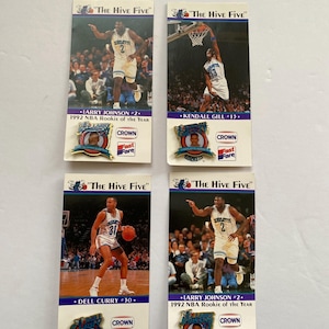 Vintage NBA Charlotte Hornets Hive 5 Crown tankstation promospeld set van vier