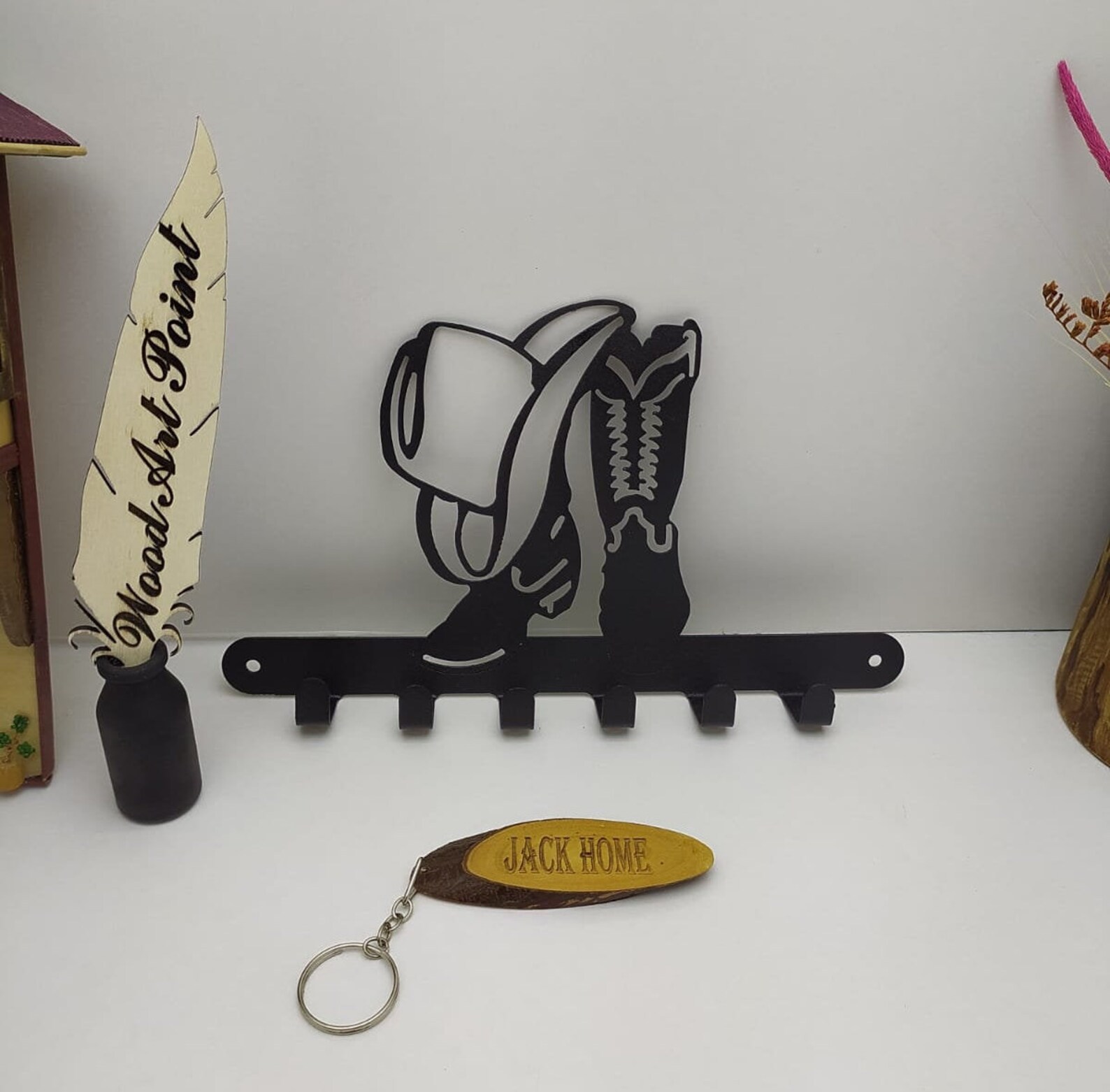 Cowboy Key Hook Metal Key Cowboy Hat Holder Wall Key Racks Etsy