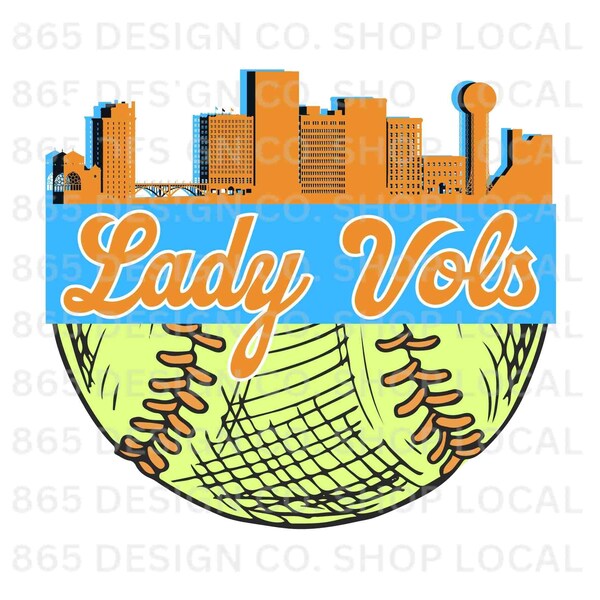 Tennessee Lady Vols University of Tennessee Softball Skyline-PNG File-Instant Download