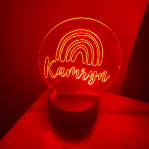 Personalized Rainbow Night Light – Custom Name LED Lamp for Kids, Nursery Decor, Baby Gift, Color Changing Light, USB or Battery Powered