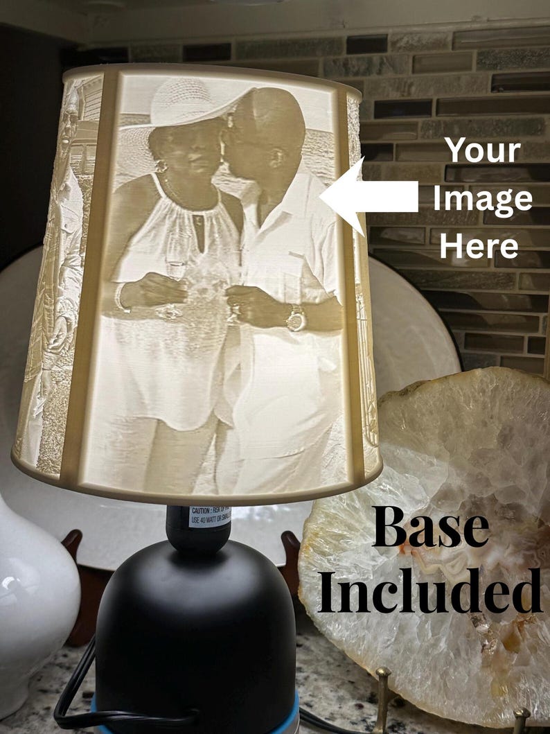 Luz nocturna de litofanía personalizada: lámpara con foto personalizada • Pantalla de luz impresa en 3D • ¡BASE INCLUIDA!