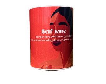 Self Love Mug: Empowering Black Woman Art, Affirmation Coffee Cup
