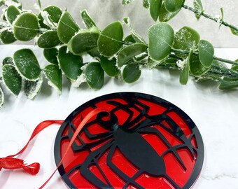 Layered Acrylic Spider-Man Ornament, Personalized Christmas Gift