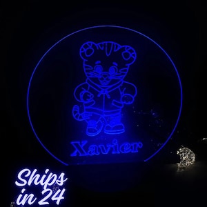 Personalized Daniel Tiger Night Light: Custom Engraved LED Lamp