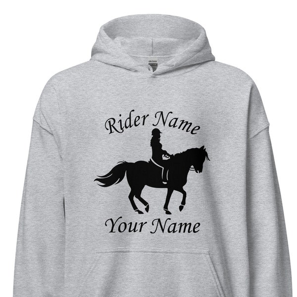 Personalised Horse Hoodie, Equestrian Rider, Jumping Horse, Pony Cob Horses Stable Gift Boys Girls, Unisex Gifts Jumpers Xmas Gift Tops
