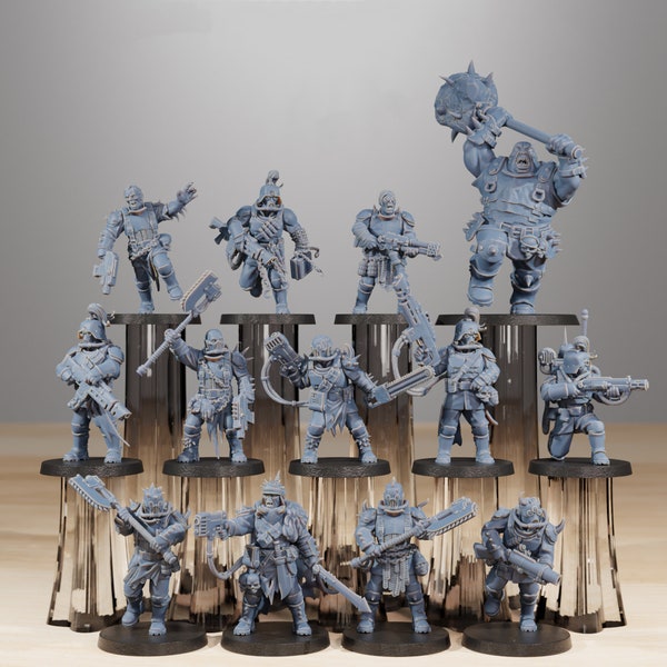 Warhammer - Kill Team - Collection 3D Printable Miniatures - "blooded", 3D Printable Models, 3D Printable Heroes, 3D Warriors, OBJ, STL, LYS