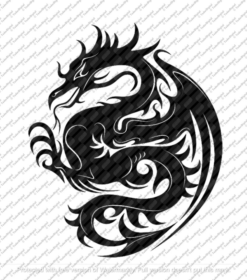 Dragon Svg File Dragon Clipart Black Dragon Cut File - Etsy