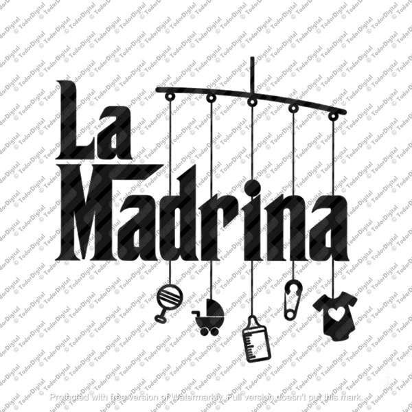 La Madrina Svg File - La Madrina Stencil - Madrina Clipart - Religious Svg - La Madrina Vector Graphics