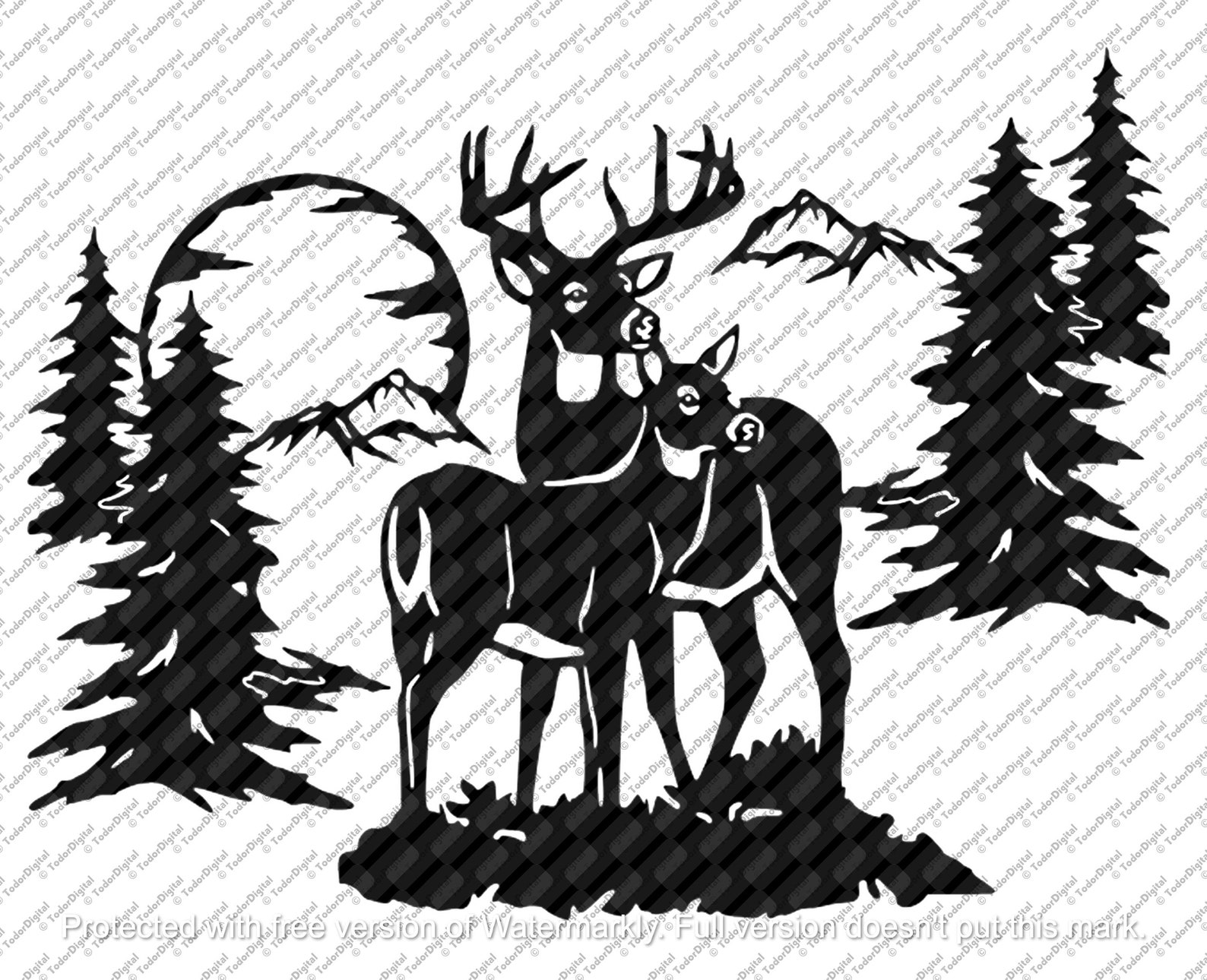 Deer Svg File Deers Clipart Animals Svg Wild Animals Etsy