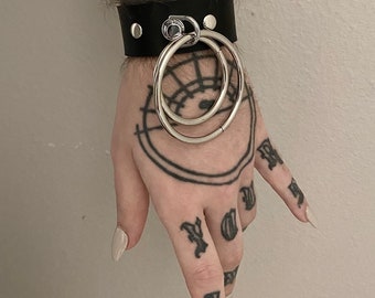 Vegan Leather Double O-Ring Cuff