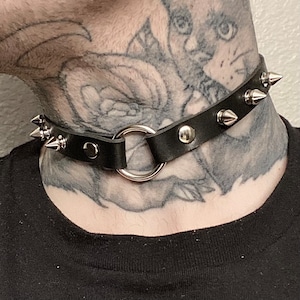 Vegan Leather Mini Spiked Collar