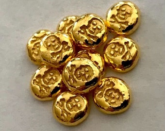 Gold one half gram bar 9999 fine Pirate Skull & Bones 1/2g. Pure Solid Gold!!! Not plated!!! Not filled!!! Pure solid 99.99% / .9999 / 9999