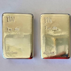 Tin - 2 lbs pounds 99.9%+ purity 2 bars for casting shot nugget (15 to 17)oz per bar